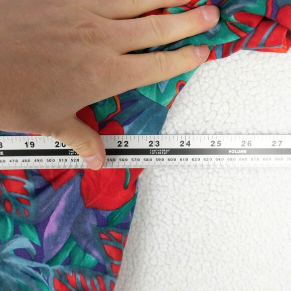 Hilo Hattie Shirt Mens Large Red Blue Floral Tropical Camp Hawaiian Cotton - Picture 6 of 8